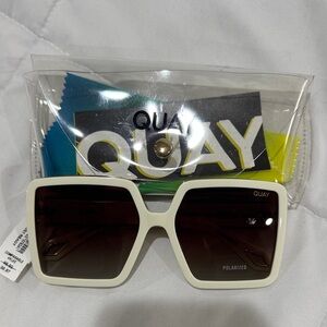 Quay Australia Cream Square Sunglasses